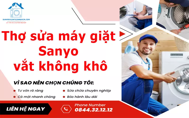 Thợ sửa máy giặt Sanyo vắt không khô tại Suamaygiatgiarehcm.com